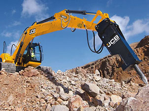 Экскаватор JCB с гидромолотом в Солнечногорске Экскаватор JCB с гидромолотом в Солнечногорске